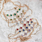 Original Olive Green Zircon Bracelet – Vintage Micro-Pave Dainty Jewelry, Unique Non-Mainstream Design